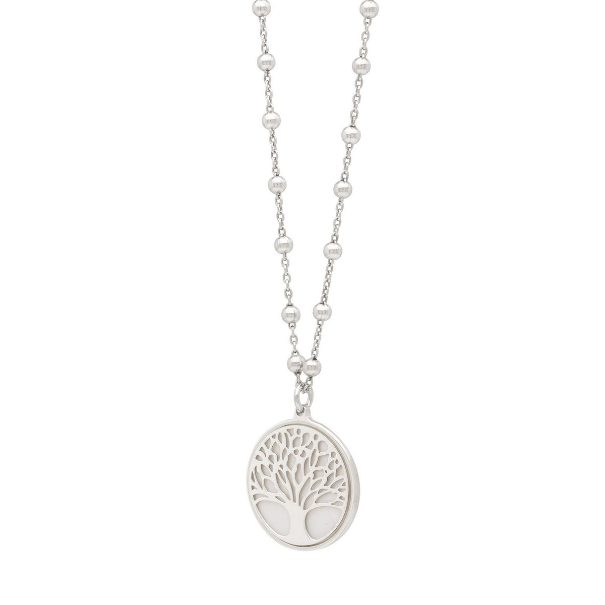 Tree of Life Pendant Necklace in Rhodium-Plated Sterling Silver