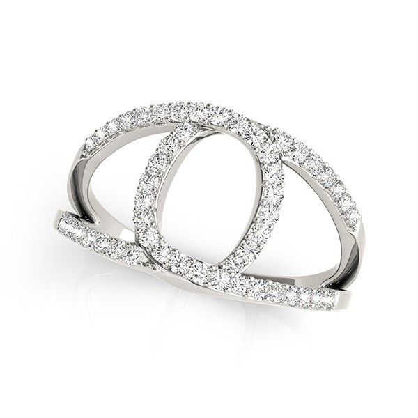 Diamond Loop Style Dual Band Ring in 14K White Gold (1/2 cttw)