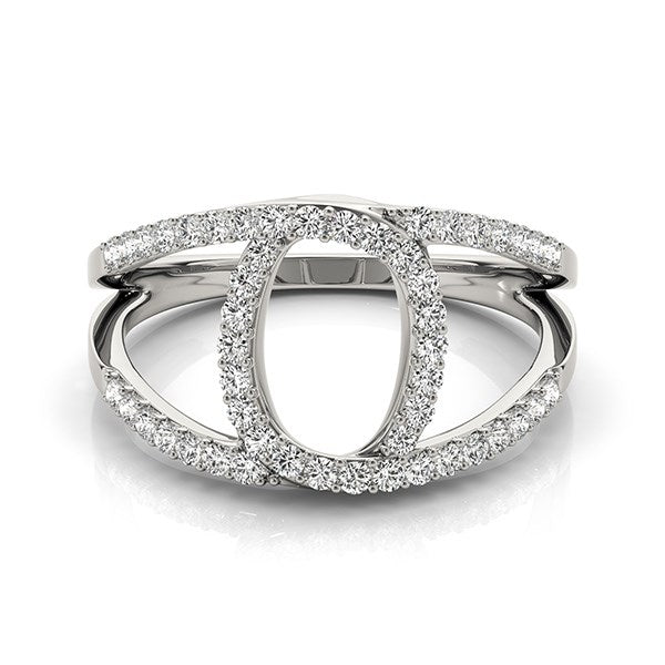 Diamond Loop Style Dual Band Ring in 14K White Gold (1/2 cttw)