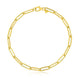 Alternating Bead Paperclip Bracelet in 14K Yellow Gold (3.50 mm)