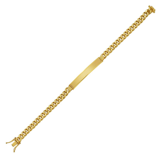 Lite Cuban ID Bracelet in 14K Yellow Gold (6.00 mm)