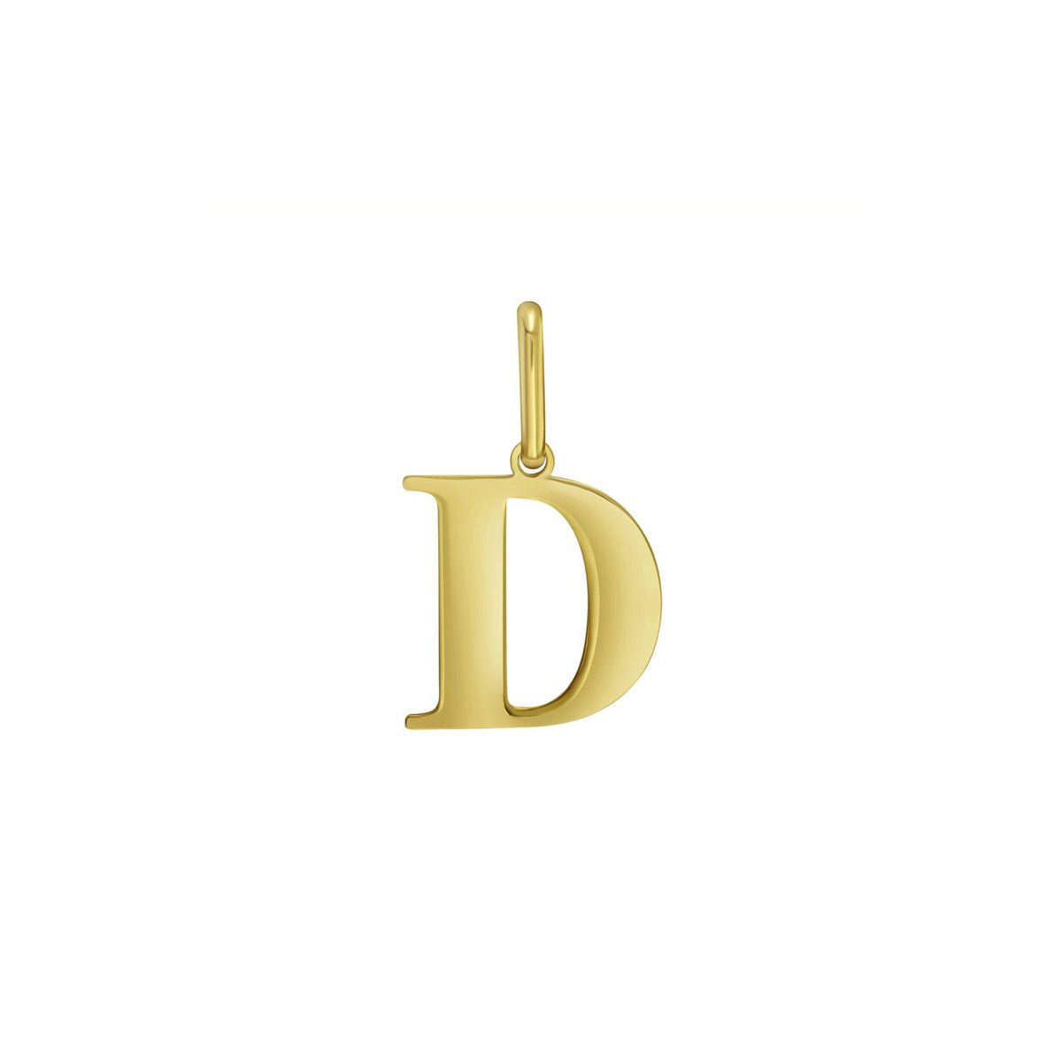 Initial D Charm Pendant in 14K Yellow Gold