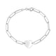 Engravable Heart Paperclip Bracelet in Rhodium Silver
