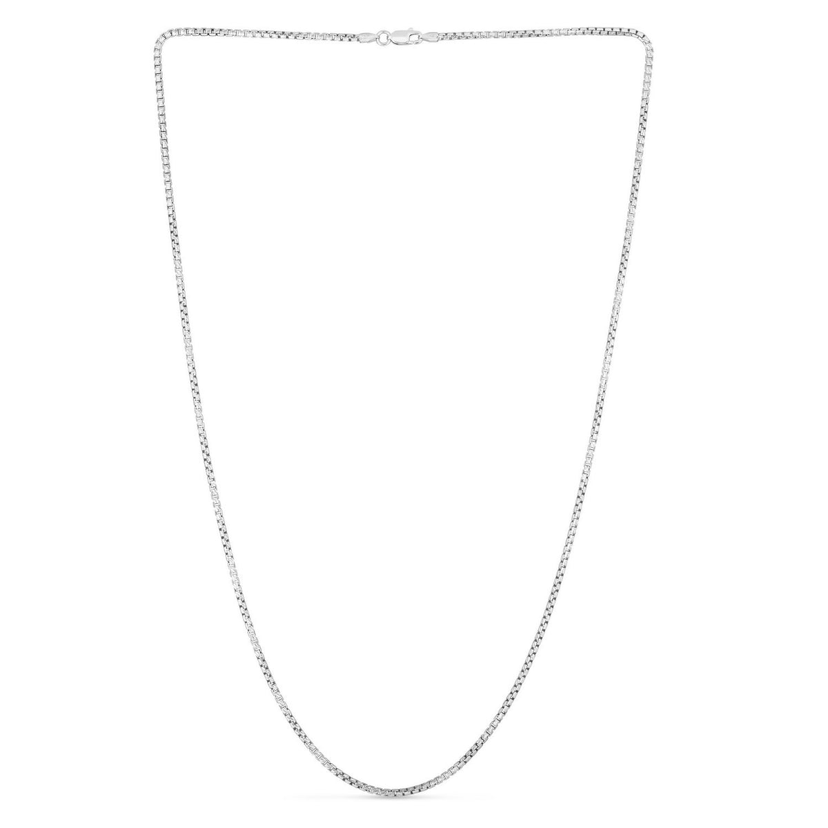 Rockstar Cut Round Box Chain in Rhodium Silver (1.90 mm)