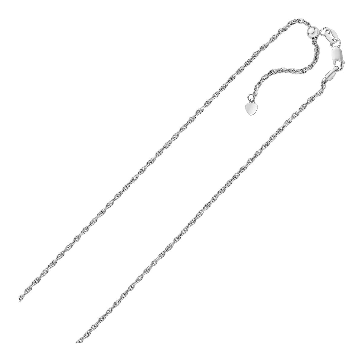 Adjustable Rope Chain in Sterling Silver 1.5mm (1.50 mm)