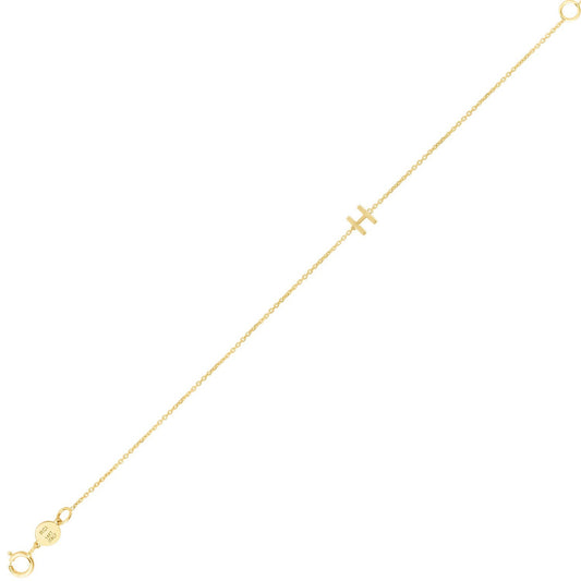 Mini Initial H Bracelet in 14K Yellow Gold