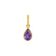 Pear Amethyst Charm Pendant in 14K Yellow Gold