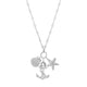 Sea Life Charm Necklace in Rhodium-Plated Sterling Silver