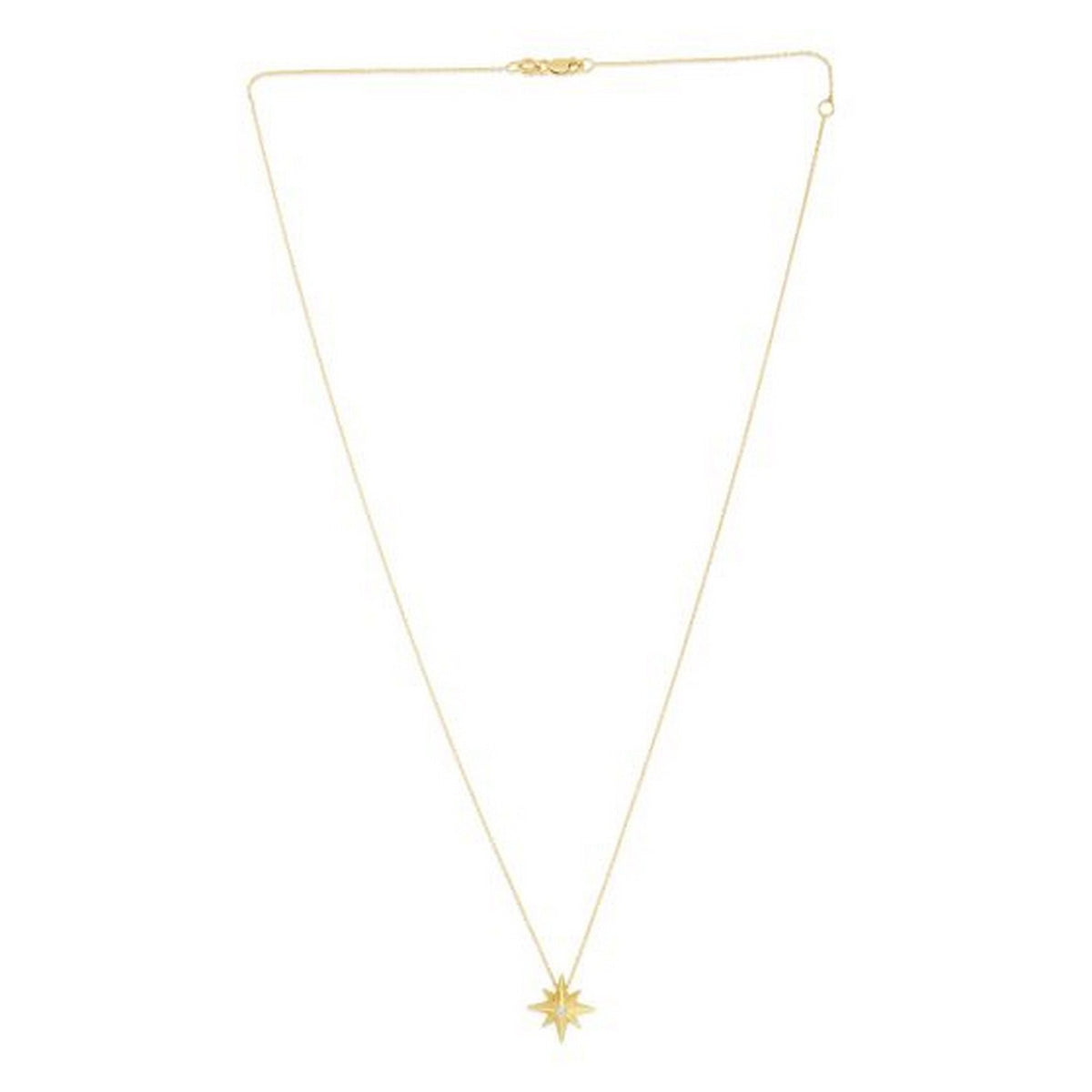 North Star Diamond Necklace in 14K Yellow Gold
