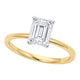 3 Carat Emerald Lab Grown IGI Diamond Solitaire in 14K Yellow Gold G/VS1