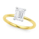 3 Carat Emerald Lab Grown IGI Diamond Solitaire in 10K Yellow Gold G/VS1