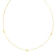Pearl and Clover Station Necklace in 14K Yellow Gold
