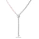 Freshwater Pearl Paperclip Toggle Necklace in Rhodium-Plated Sterling Silver
