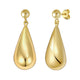 Puffed Teardrop Dangle Earrings in Yellow Gold-Plated Silver