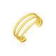 Three Bar Toe Ring in 14K Yellow Gold