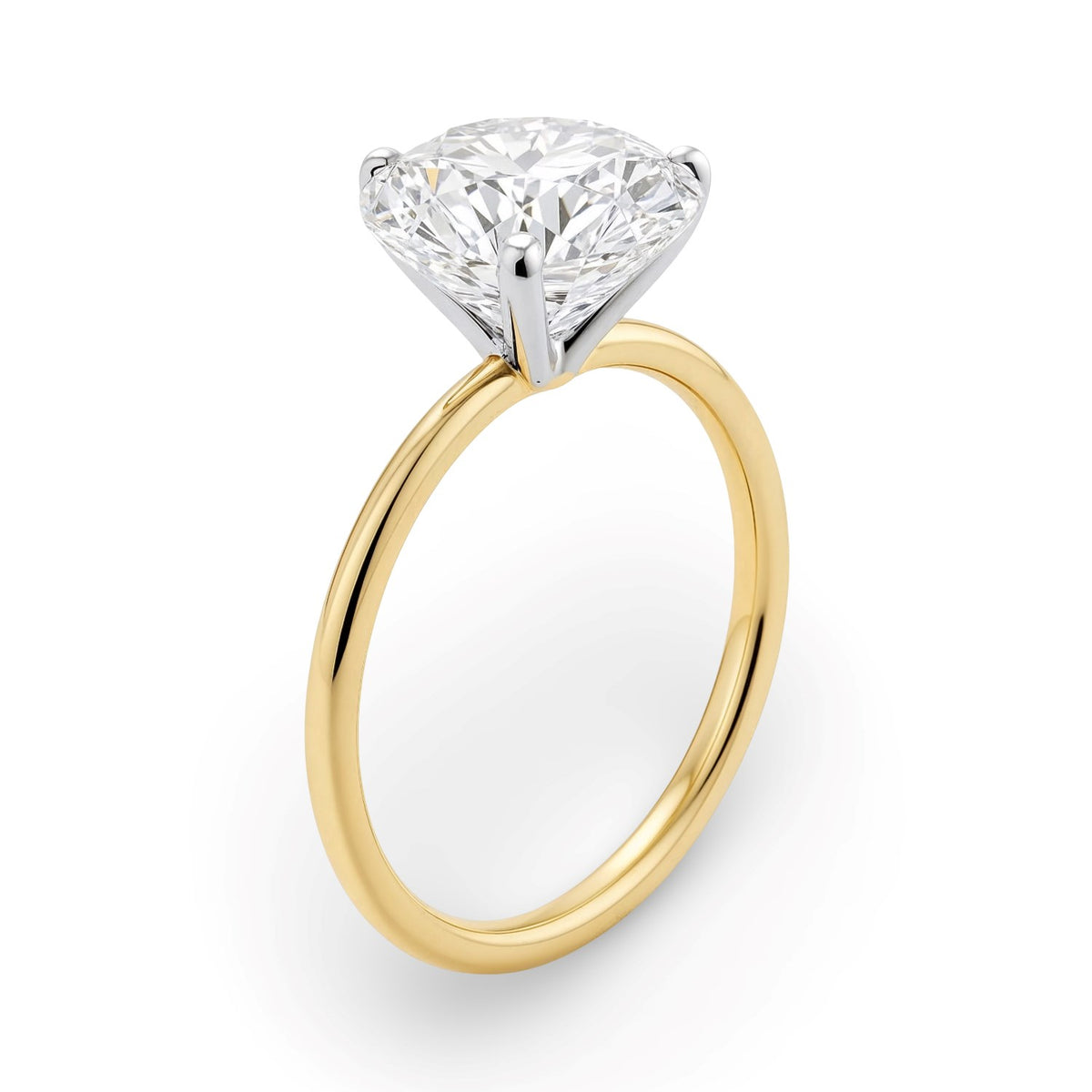2 Carat Round Lab Grown IGI Diamond Solitaire in 10K Yellow Gold G/VS1