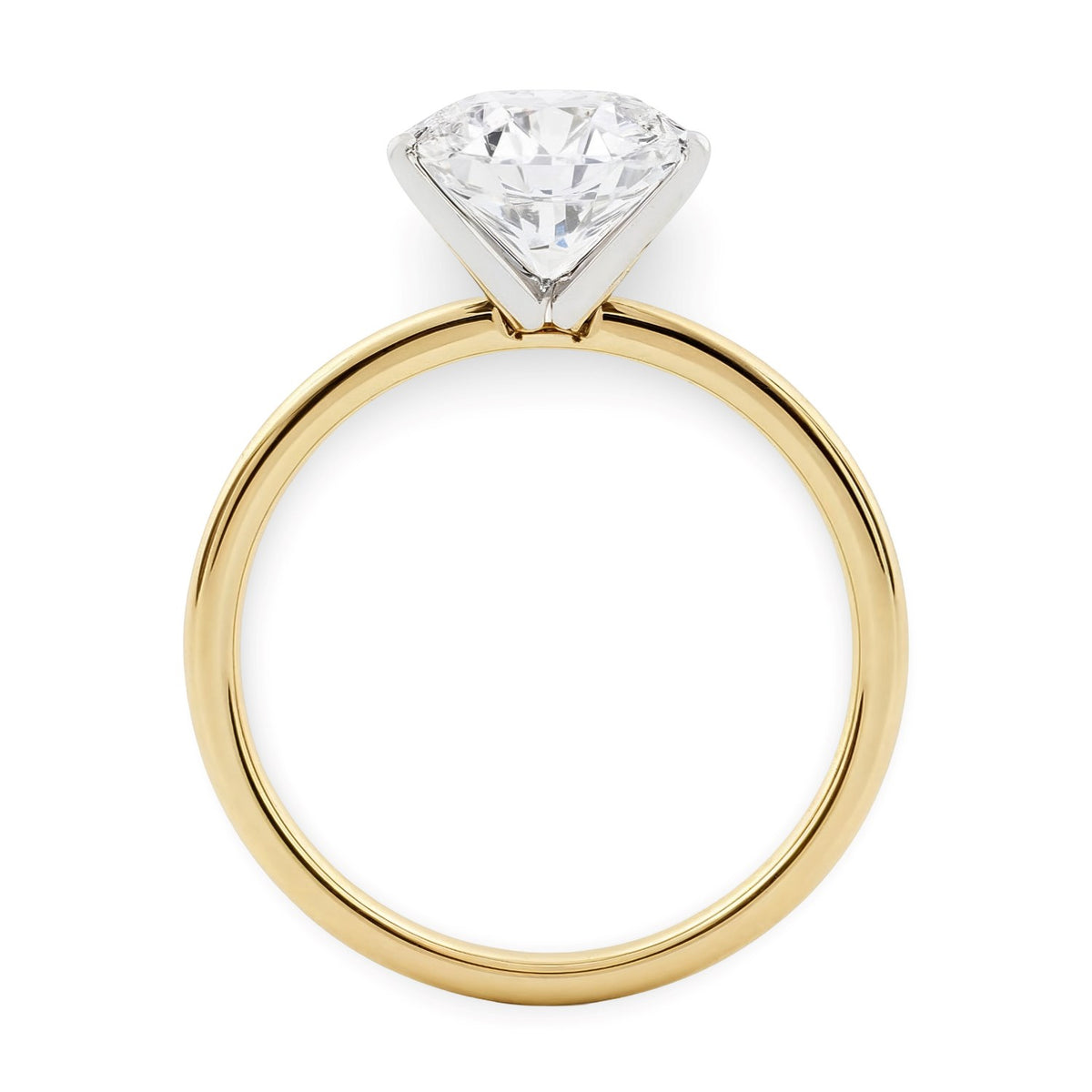 2 Carat Round Lab Grown IGI Diamond Solitaire in 10K Yellow Gold G/VS1