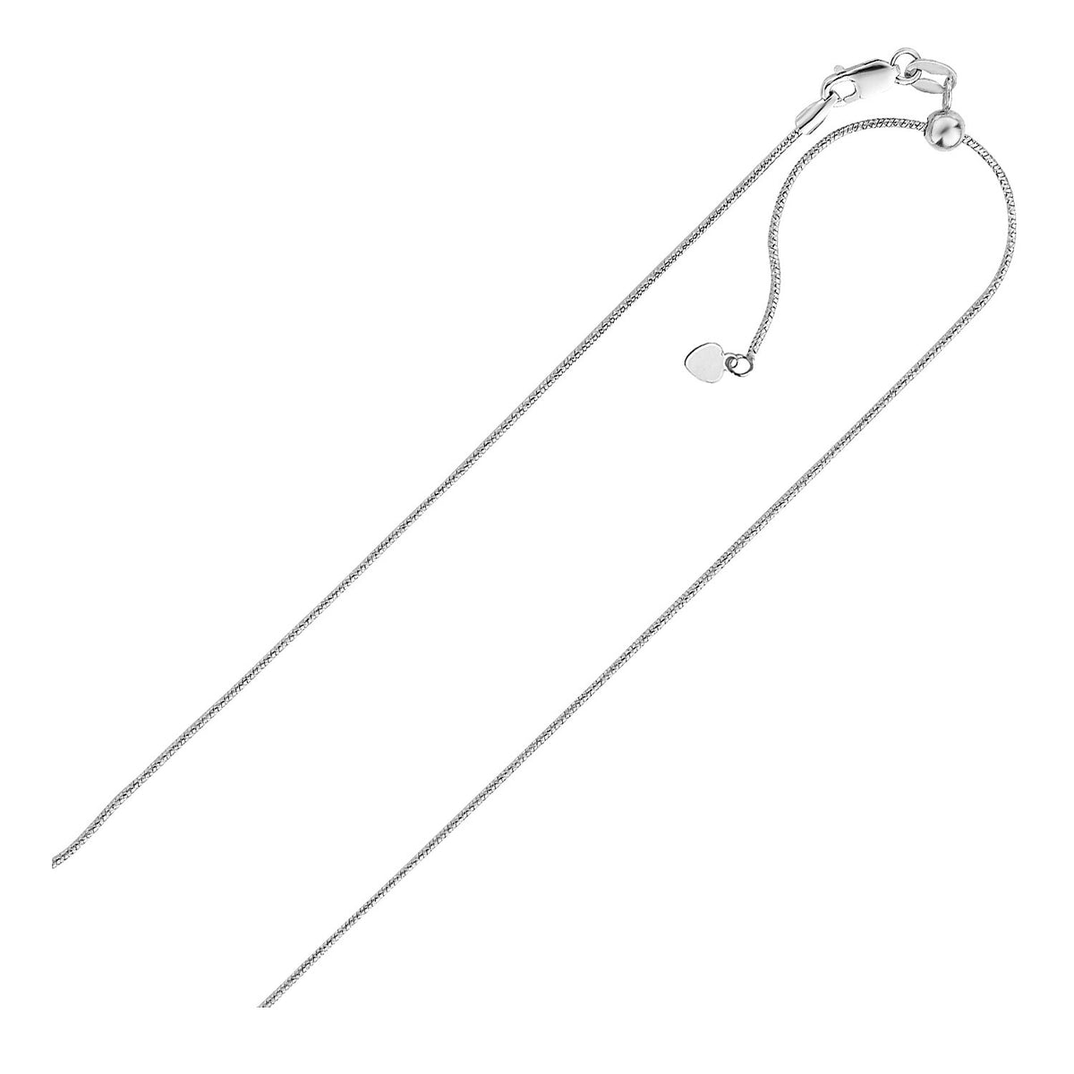 Adjustable Snake Chain in Sterling Silver 0.8mm (0.80 mm)