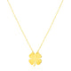 Polished Four Leaf Clover Necklace in 14K Yellow Gold