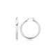 Thick Polished Hoop Earrings in Rhodium-Plated Silver (4x35mm)