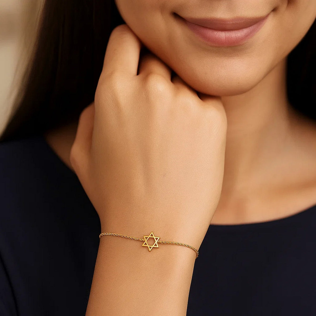 Star of David Bracelet in 14K Yellow Gold