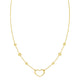 Open Heart Station Necklace in 14K Yellow Gold
