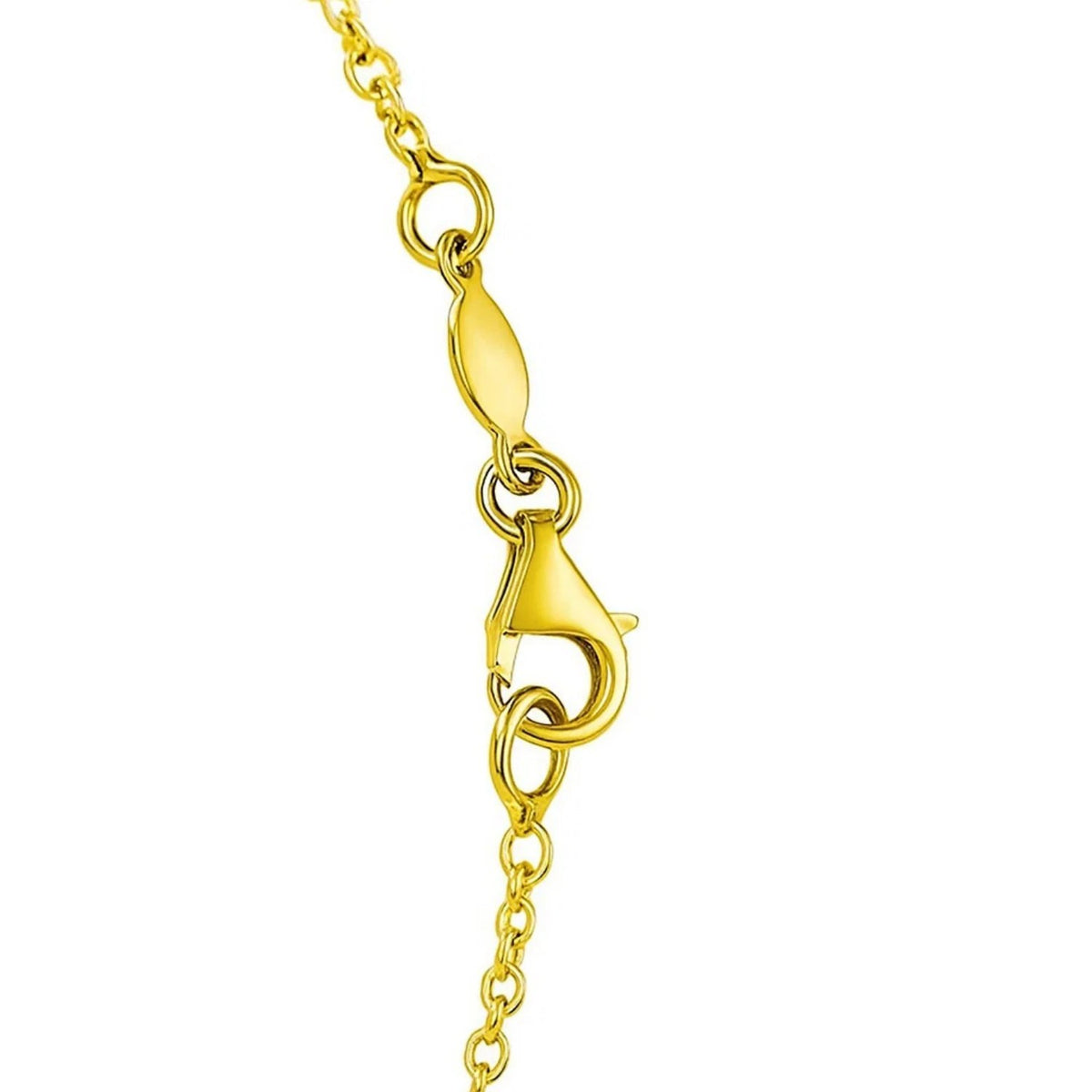 Open Heart Station Necklace in 14K Yellow Gold