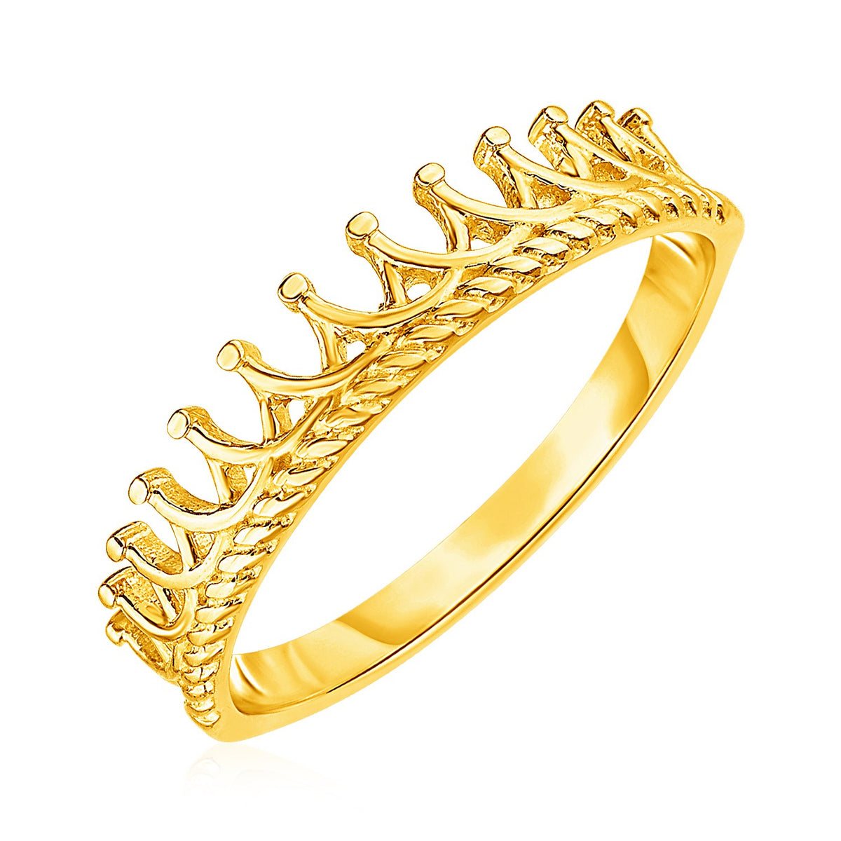 Crown Motif Ring in 14K Yellow Gold