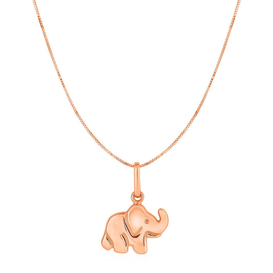 Elephant Pendant Necklace in 10K Rose Gold