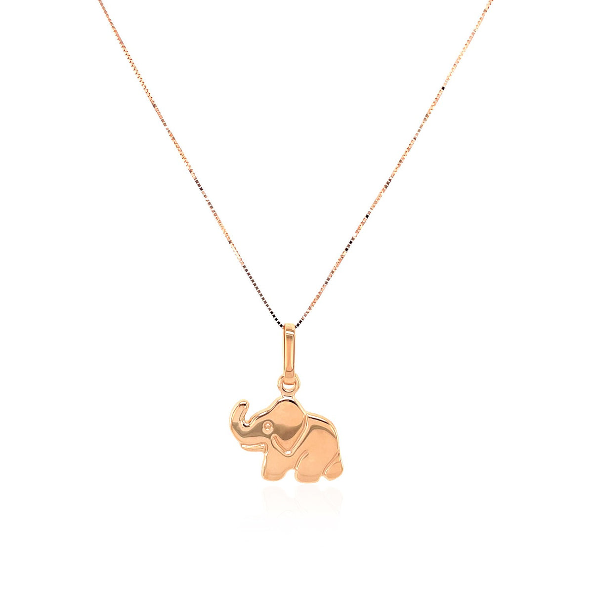 Elephant Pendant Necklace in 10K Rose Gold