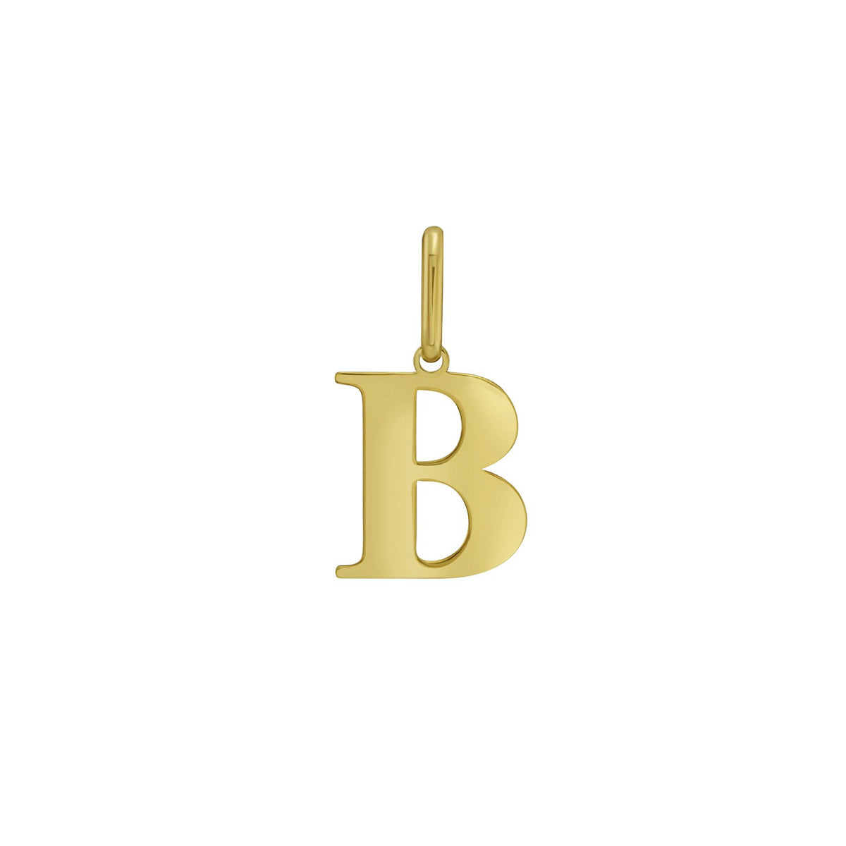 Initial B Charm Pendant in 14K Yellow Gold