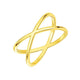 Polished X Profile Ring in 14K Yellow Gold