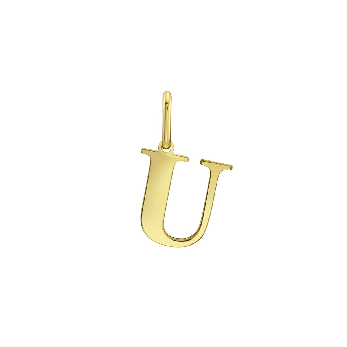 Initial U Charm Pendant in 14K Yellow Gold