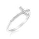 Cross Motif Ring with Diamond Accents in 14K White Gold (.11cttw)