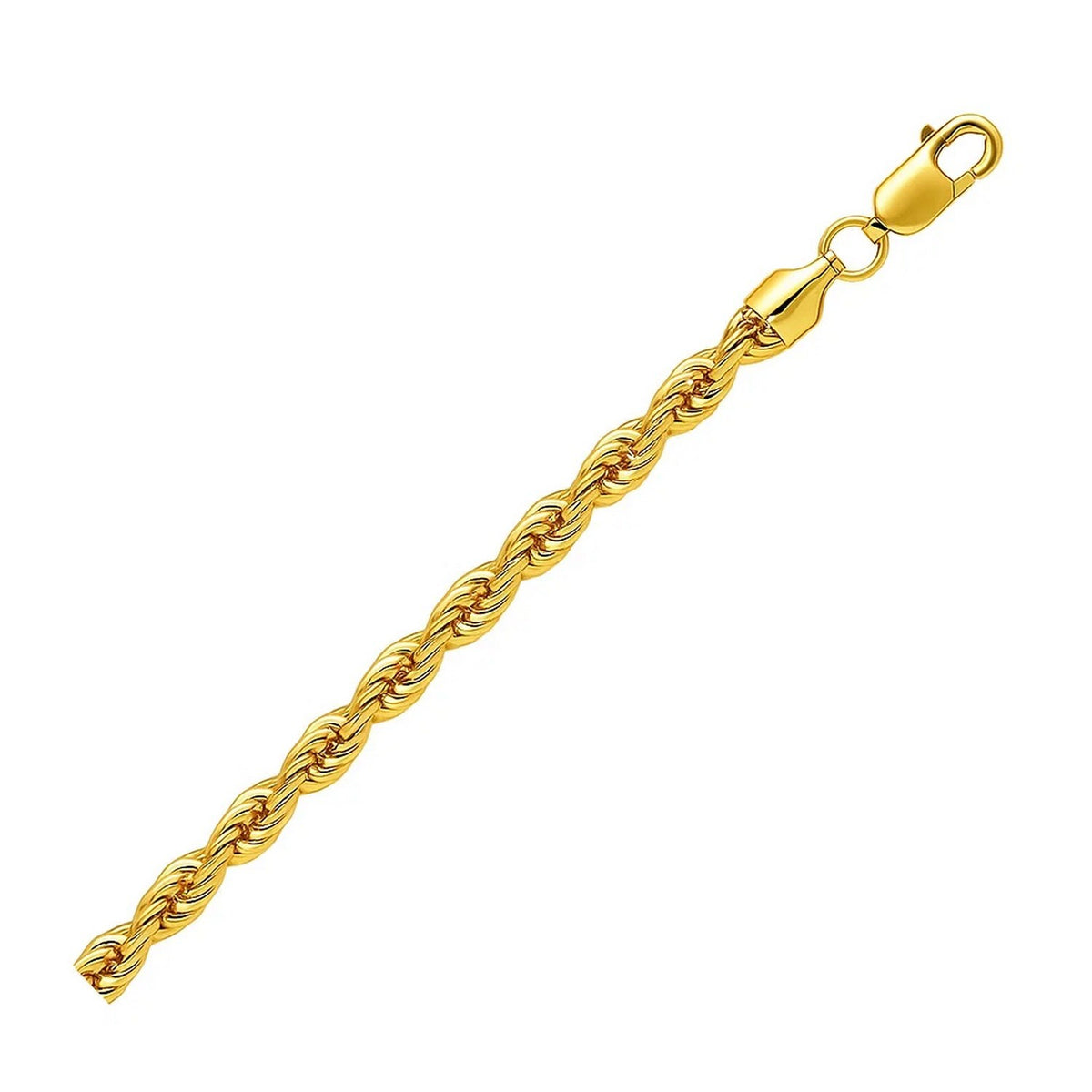 Diamond Cut Royal Rope Chain in Yellow Gold-Plated Silver (4.40 mm)