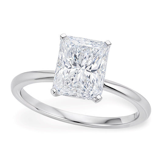 3 Carat Radiant Lab Grown IGI Diamond Solitaire in 14K White Gold G/VS1