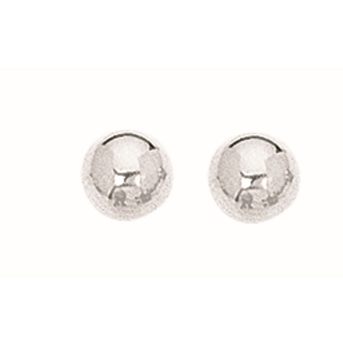 Ball Stud Earrings in Sterling Silver (6.00 mm)