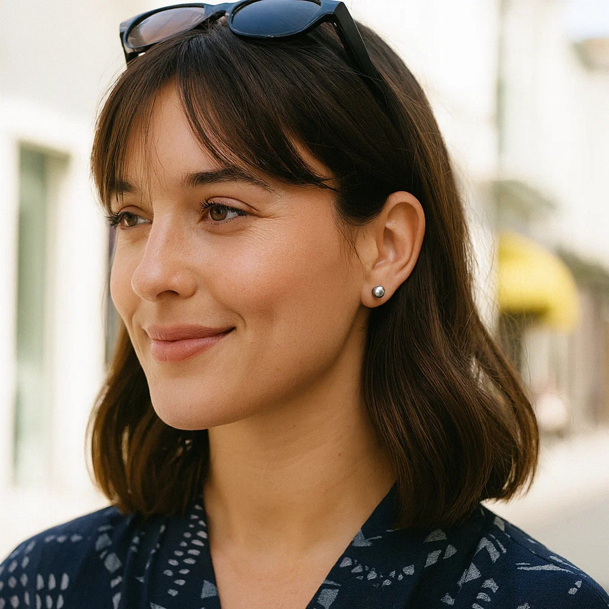 Ball Stud Earrings in Sterling Silver (6.00 mm)