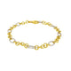 Rope Texture Oval and Round Link Bracelet in 14K Two-Tone Gold (8.80 mm)