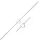 Cable Chain Anklet with Open Heart Station in 14K White Gold