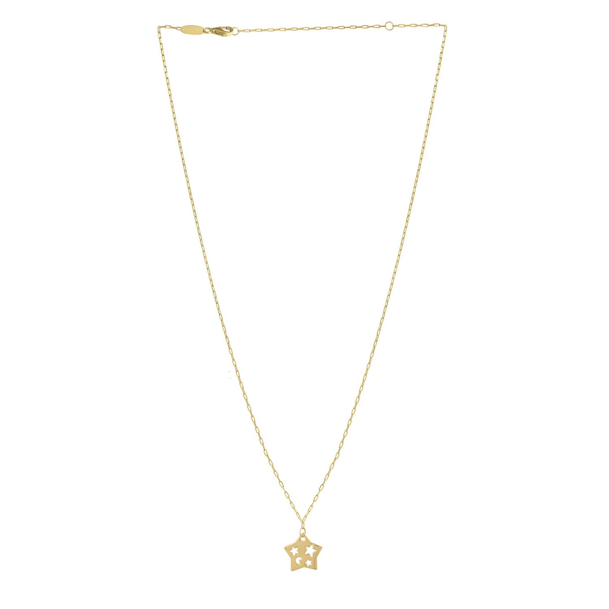 Cutout Star Pendant Necklace in 14K Yellow Gold