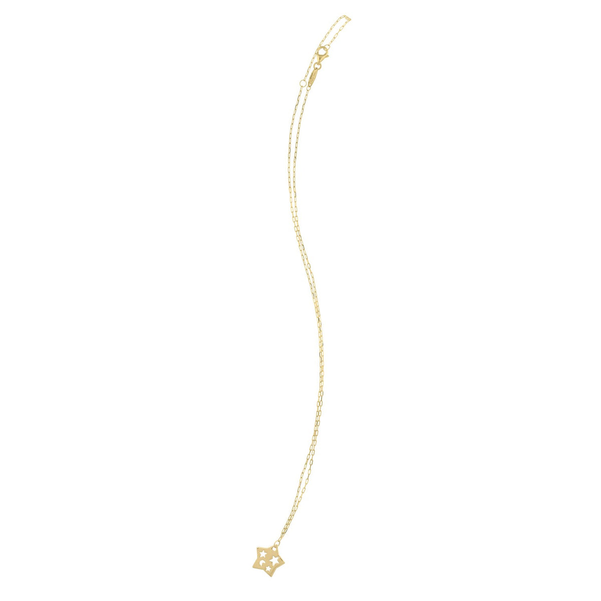 Cutout Star Pendant Necklace in 14K Yellow Gold