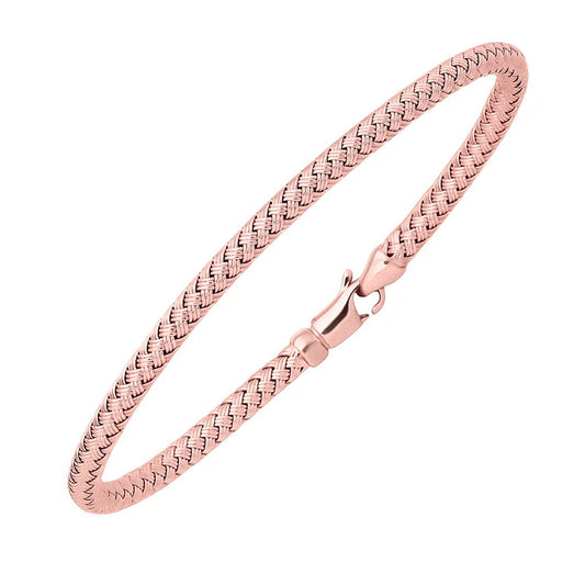 Woven Bangle Bracelet in 14K Rose Gold