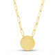 Polished Disc Paperclip Chain Necklace in 14K Yellow Gold