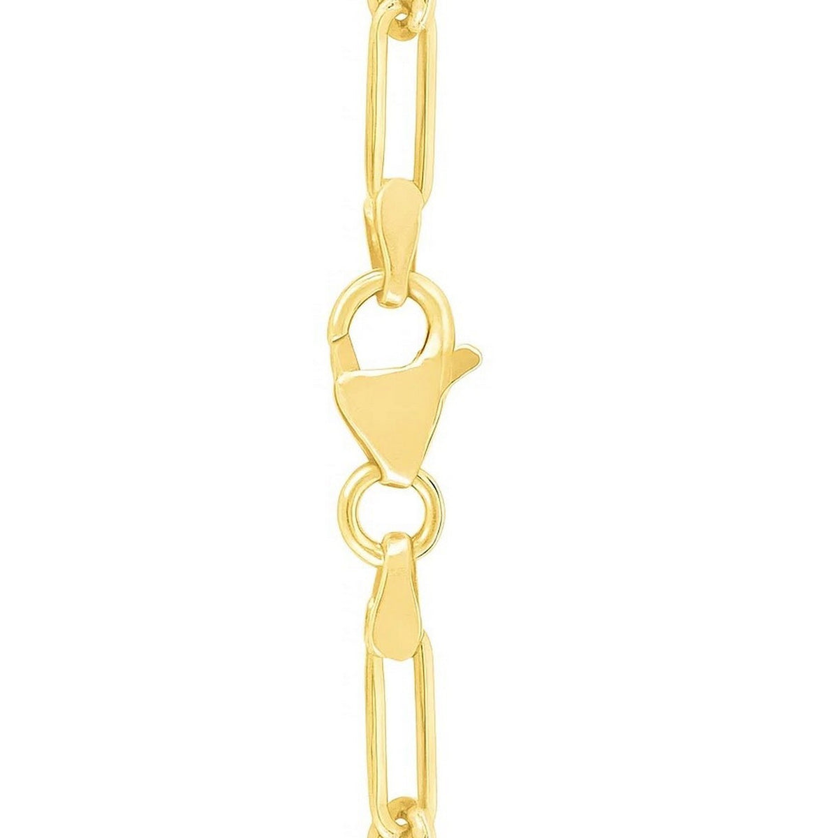 Polished Disc Paperclip Chain Necklace in 14K Yellow Gold