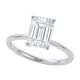 3 Carat Emerald Lab Grown IGI Diamond Solitaire in 14K White Gold G/VS1