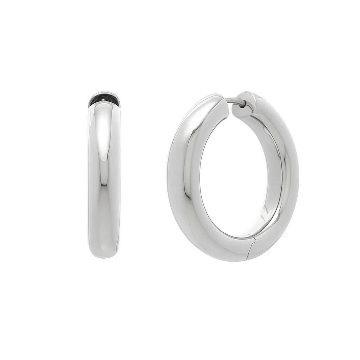 Round Hoop Earrings in Sterling Silver