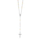 Three-Toned Rosary Chain & Bead Necklace in Sterling Silver