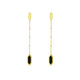 Hexagon Black Onyx Chain Drop Earrings in 14K Yellow Gold