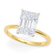 3 Carat Radiant Lab Grown IGI Diamond Solitaire in 14K Yellow Gold G/VS1
